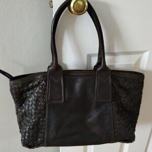 Francesco Biasia Large Woven Soft Brown Leather Large Shoulder/Handbag/Tote
